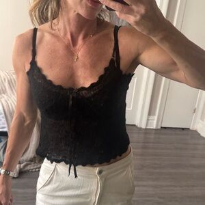 VDP Sport Italy Black Mohair Knit Cami Top Size 42 (fits S/M)